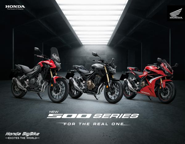 สนั่นวงการบิ๊กไบค์! ฮอนด้าเปิดตัว New 500 Series ยกระดับออปชันท็อปคลาส จัดเต็มโช้กอัพหน้าหัวกลับ-ดิสก์เบรกคู่ ยืนหนึ่งโดนใจนักบิดตัวจริง