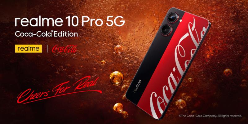 หนึ่งเดียวในโลก! “เรียลมี” จับมือ “โคคา-โคล่า”  เดินหน้าสร้างปรากฏการณ์ Co-branding สุดปังกับแบรนด์ยักษ์ใหญ่ระดับโลก  เปิดตัวสมาร์ตโฟนรุ่นลิมิเต็ด realme 10 Pro 5G Coca-Cola® Edition  ราคาเพียง 11999 บาท