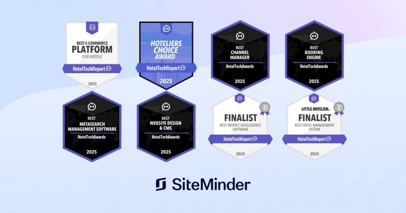 SiteMinder ตอกย้ำความเป็นผู้นำในงาน HotelTechAwards ปี 2568  โดยเฉพาะด้านอีคอมเมิร์ซสำหรับโรงแรม