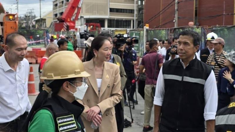 ปลัด ทส. พร้อมผู้เชี่ยวชาญด้านธรณี ร่วมกับ กทม. ลงพื้นที่ตรวจสอบหลุมยุบ บริเวณถนนหน้าโรงพยาบาลวชิรพยาบาล 