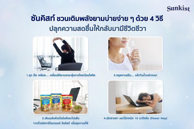 ซันคิสท์ ชวนเติมพลังยามบ่ายง่าย ๆ ด้วย 4 วิธี ปลุกความสดชื่นให้กลับมามีชีวิตชีวา ซันคิสท์ ชวนเติมพลังยามบ่ายง่าย ๆ ด้วย 4 วิธี ปลุกความสดชื่นให้กลับมามีชีวิตชีวา