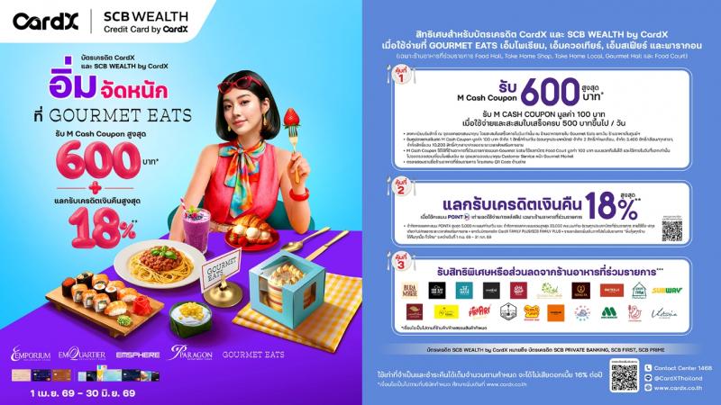 CardX จับมือ Gourmet Eats เปิดตัวแคมเปญ มื้อนี้ ‘อิ่มจัดหนัก ที่ Gourmet Eats’ เสิร์ฟความอร่อยร้านดัง พร้อมรับสิทธิพิเศษจัดเต็ม