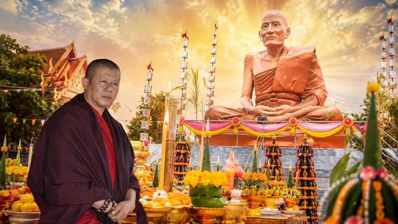 พระอาจารย์เอกธนัช อริยธัมโม นำประกอบพิธีบวงสรวงเบิกเนตร ”หลวงปู่ทวด” เปิดงานบุญยิ่งใหญ่ที่ วัดทรัพย์สวรรค์ อ.หนองบัว จ.นครสวรรค์